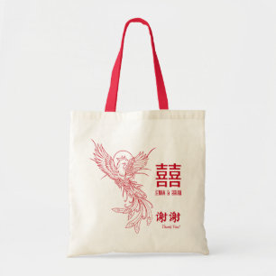 Bolso De Tela Red Phoenix   Doble Felicidad + Gracias