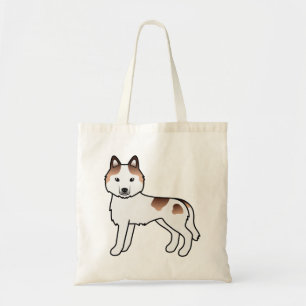 Bolso De Tela Red Piebald Siberian Husky Cute Cartog Perro