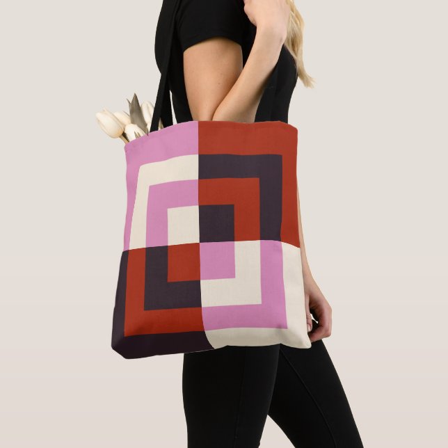 Bolso De Tela Red Pink Eggplant Ivory (Detalle)