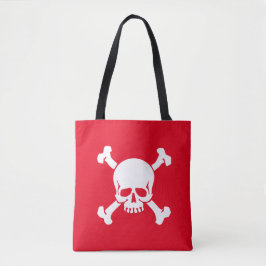 Bolso De Tela Red Pirate, Skull and Crossbones, Flag