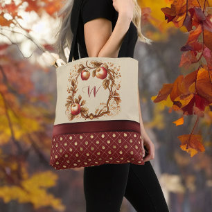 Bolso De Tela Red Profunda Cómo Apagar Las Manzanas De Otoño Mon