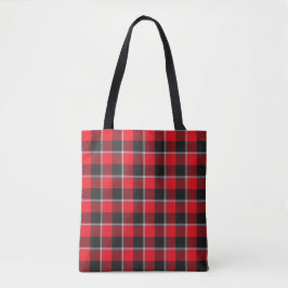 Bolso De Tela Red Ribbon and Heavy Metal Plaid