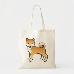 Bolso De Tela Red Shiba Inu Cute Cartoon Dog Ilustracion