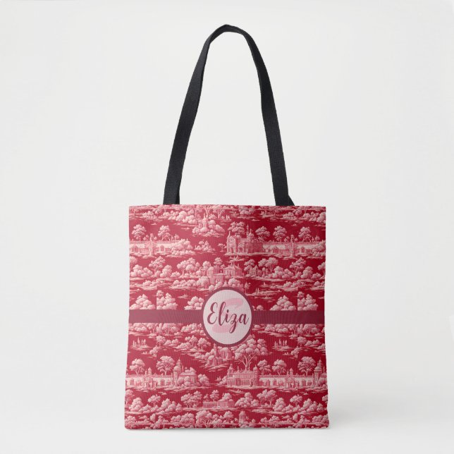 Bolso De Tela Red Toile de Jouy (Anverso)