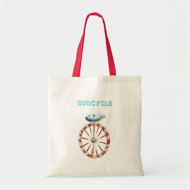 Bolso De Tela Red Wheel Unicycle Blue Seat (Frente)