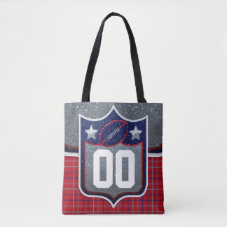Bolso De Tela Red White and Blue School Football Jersey