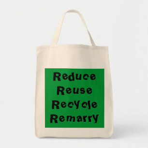 Bolso De Tela Reduzca la reutilización reciclan Remarry el tote