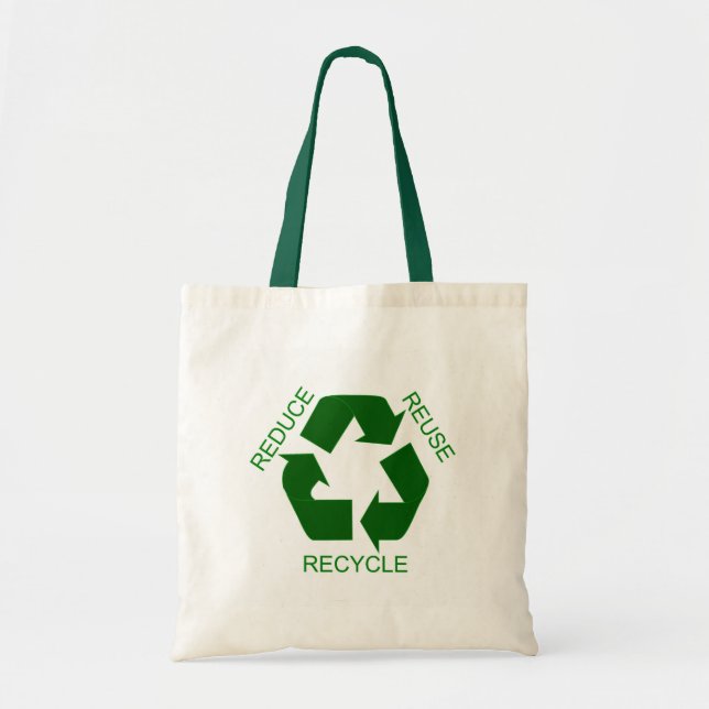 Bolso De Tela Reduzca, reutilice, recicle (Frente)