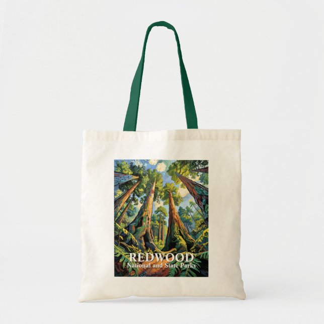 Bolso De Tela Redwoods National Park California Van Gogh Custom (Frente)