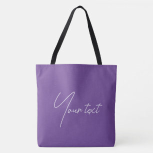 Bolso De Tela Reemplazar su nombre Texto Tipografía púrpura gran