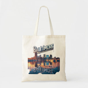 Bolso De Tela Reflejos del Inner Harbor: Baltimore Strong Tote