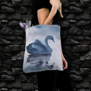 Bolso De Tela Reflexiones polvorientas Moody Dusty Blue Swan e
