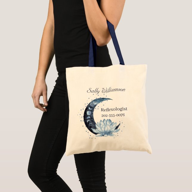 Bolso De Tela Reflexología Blue Lotus Flower Business Promotion (Anverso (producto))