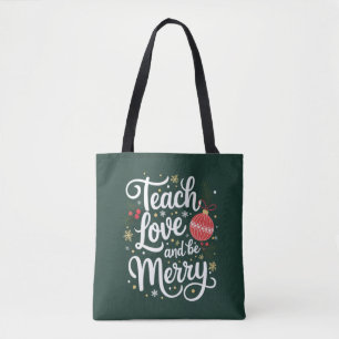 Bolso De Tela Regala Enseñanza Amor Y Alegra Navideña Regalo Div