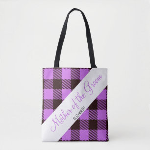 Bolso De Tela Regalo boda Orquídea Tartán Madre Del Groom