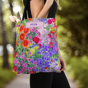 Bolso De Tela Regalo bonito para el vecino - Flores vibrantes