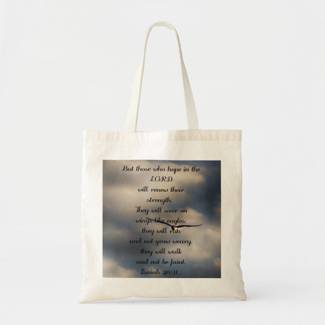 Bolso De Tela Regalo cristiano de encargo del verso de la biblia (Frente)