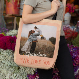 Bolso De Tela Regalo de abuelos de texto de foto personalizados