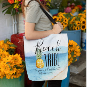 Bolso De Tela Regalo de Acuarela de la Tribu de Playa de Soltera