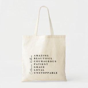 Bolso De Tela Regalo de Afirmaciones Positivas de Nombre de Añad