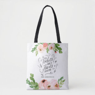 Bolso De Tela Regalo de agradecimiento floral rosa de Rubor