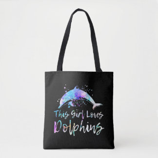 Bolso De Tela regalo de amante de los delfines| a este chica le 