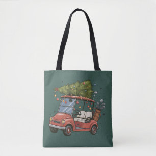 Bolso De Tela Regalo de árbol de Navidad de carrito de golf para