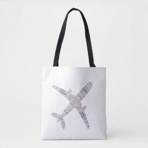 Bolso De Tela Regalo de avión de viaje tipografía wanderlust