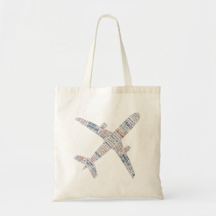 Bolso De Tela Regalo de avión de viaje tipografía wanderlust
