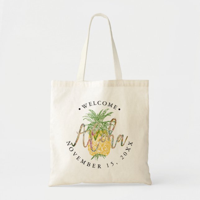 Bolso De Tela Regalo de bienvenida a la piña de época (Frente)