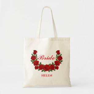 Bolso De Tela Regalo de Boda Personalizado Novia Floral Nombre P