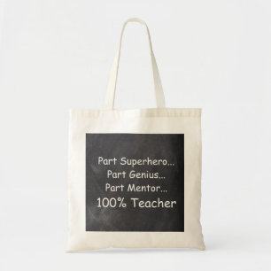 Bolso De Tela Regalo de chalkboard de Superhéroe Genius Mentor