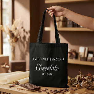 Bolso De Tela Regalo de chocolate personalizado blanco negro ele