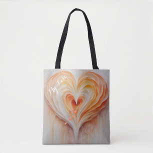 Bolso De Tela Regalo de corazón de acuarela personalizado para e