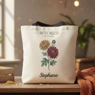 Bolso De Tela Regalo de cumpleaños de noviembre Flor de nacimien