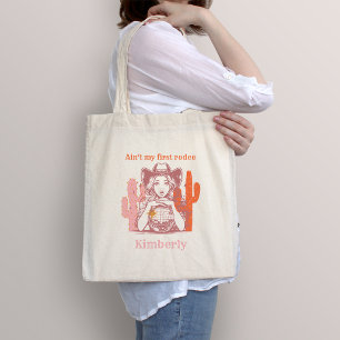 Bolso De Tela Regalo de cumpleaños de vaquera rosa retro bola de