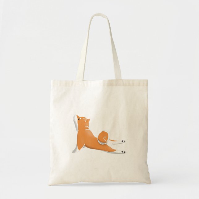 Bolso De Tela regalo de cumpleaños de yoga para perro shiba inu (Frente)