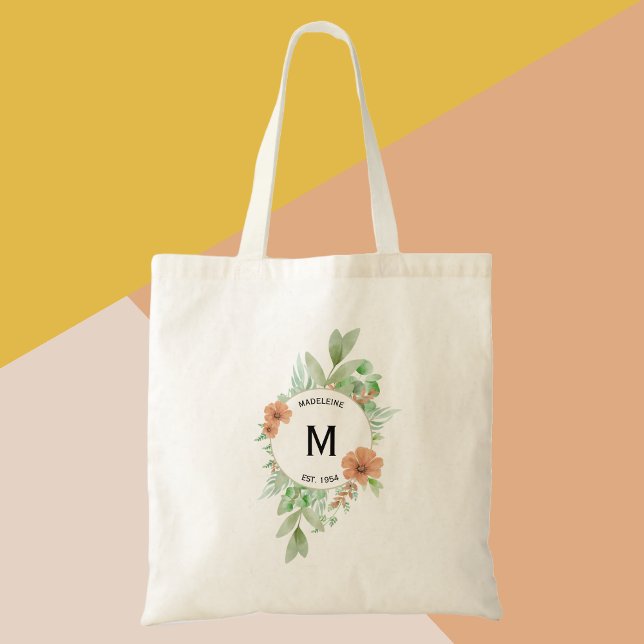 Bolso De Tela Regalo de cumpleaños personalizado Floral Peach |  (Subido por el creador)