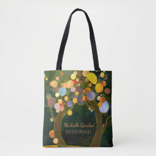 Bolso De Tela Regalo de dama de honor Boda de árboles de amor rú