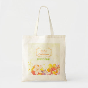 Bolso De Tela Regalo de dama de honor Boda de flores tropicales