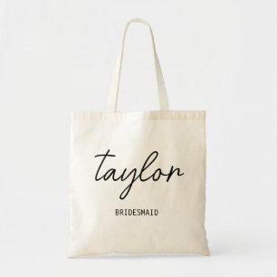 Bolso De Tela Regalo de dama de honor de boda con tipografía mod