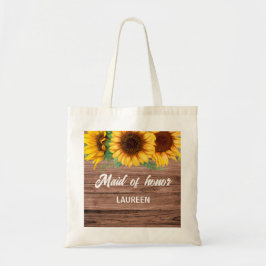 Bolso De Tela Regalo de Damas de Honor con Girasoles Rústicos