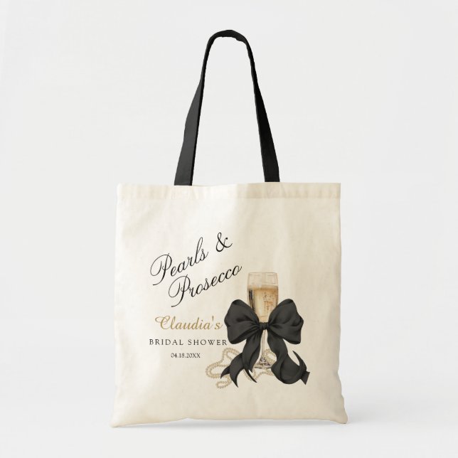 Bolso De Tela Regalo de Despedida de Soltera con Perlas Elegante (Frente)