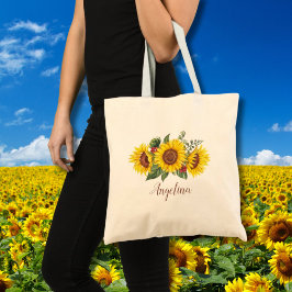 Bolso De Tela Regalo de ducha de novia de girasoles amarillos