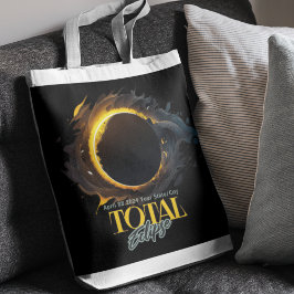 Bolso De Tela Regalo de eclipse solar 2024 tu ciudad de negro
