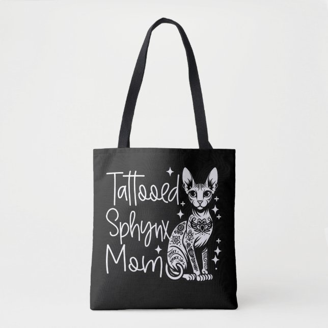 Bolso De Tela Regalo de gato de mamá de Sphynx Tattooed (Anverso)