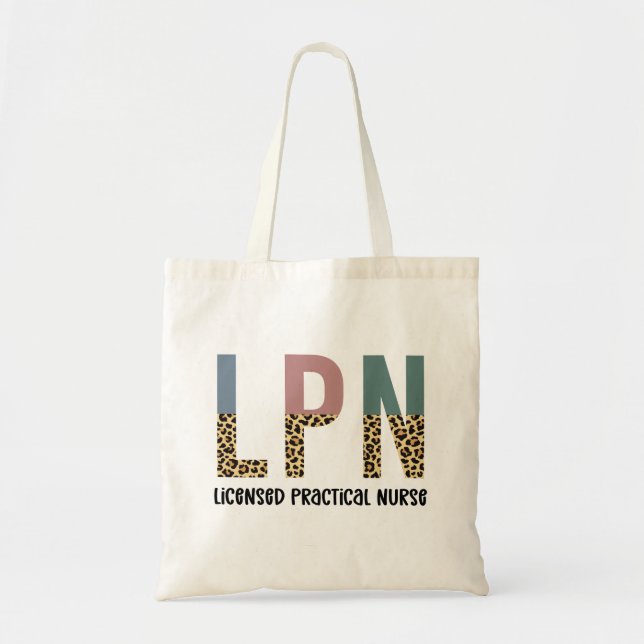 Bolso De Tela Regalo de Graduación LPN de Enfermera Práctica con (Frente)