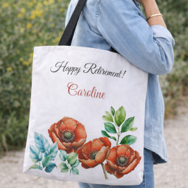 Bolso De Tela Regalo de jubilación para ella Acuarela amapolas r