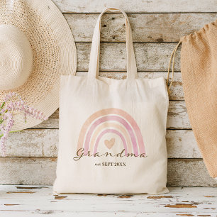Bolso De Tela Regalo de la abuela del corazón del arcoiris