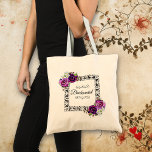 Bolso De Tela Regalo de la dama de honor de Rosas morados de flo<br><div class="desc">Bonito Rosas morados florales de la dama de honor bolsa de regalo de regalo para la tota.</div>